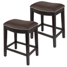 Load image into Gallery viewer, (CARD) FAUX LEATHER STOOL SET OF 2