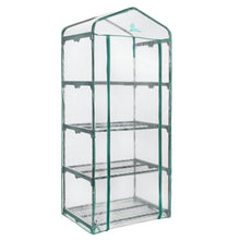 Load image into Gallery viewer, Palm Springs 4 -Tier Mini Greenhouse with Cover and Roll-up Zipper Door