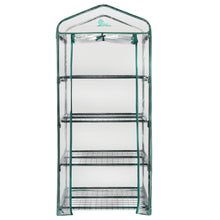 Load image into Gallery viewer, Palm Springs 4 -Tier Mini Greenhouse with Cover and Roll-up Zipper Door