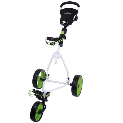 Caddymatic Golf Continental 3 Wheel Folding Golf Push/Pull Cart Black/Red 