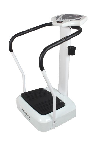 Confidence Fitness Whole Body Vibration Plate Trainer Machine with Arm Straps White