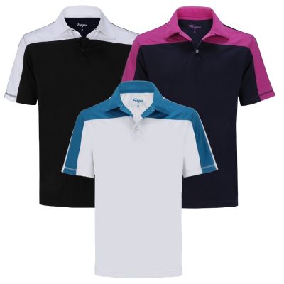 Forgan of St Andrews Block Panel Premium Golf Polo Shirts 3 Pack - Mens