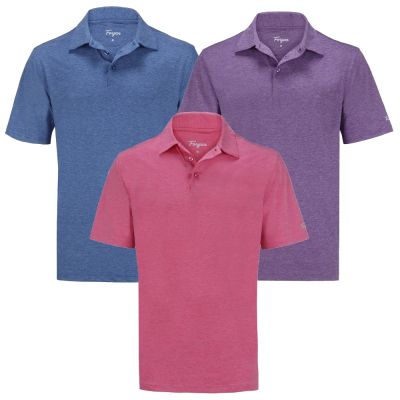 Forgan of St Andrews Premium Heather Golf Polo Shirts 3 Pack - Mens