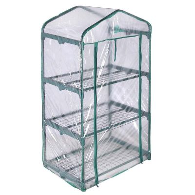 Palm Springs 3-Tier Mini Greenhouse V2 with Cover and Roll-up Zipper Door