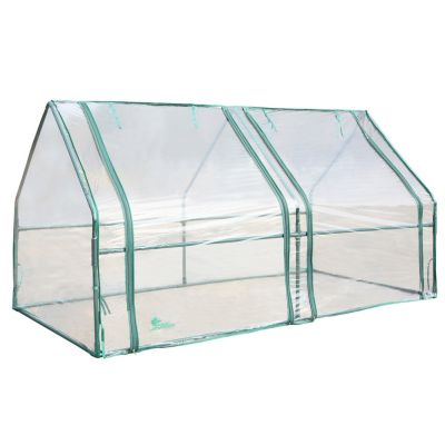 Palm Springs Gardening Cloche Tunnel Greenhouse with Roll Up Doors, 71x36x36-Inch, Waterproof Material Mini Hot House with UV Protection