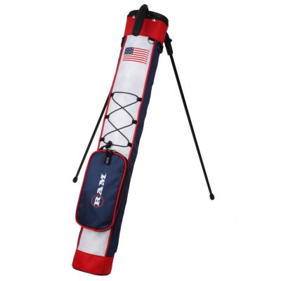 Ram Golf Pitch and Putt Lightweight Golf Carry Bag with Stand USA Flag