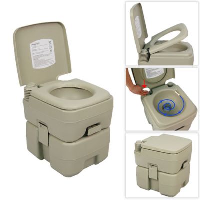 Palm Springs 5.3 Gallon Plastic Portable Flushing Toilet - Camping & Outdoor Potty